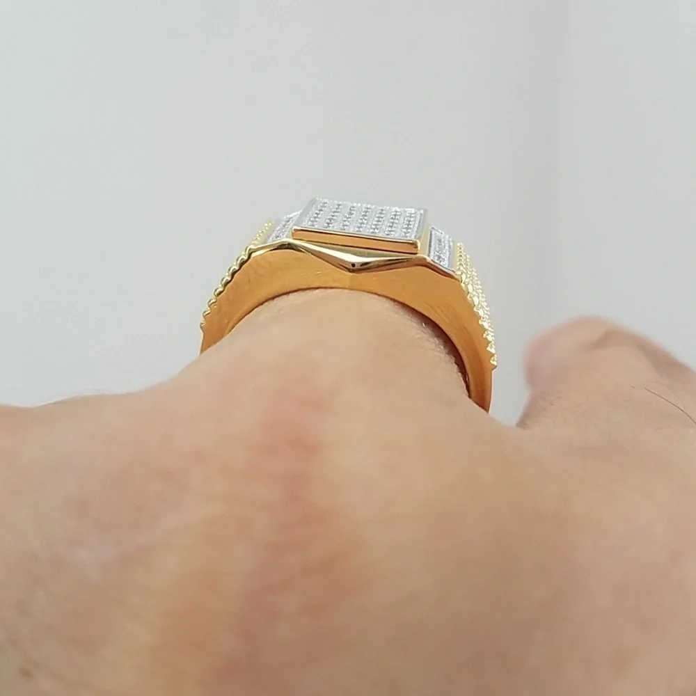 Gold plated men Wedding Band Ring